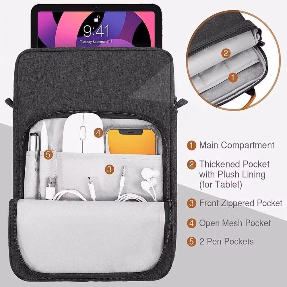 SPETLEK Tablet Carry Case Pouch and Shoulder Bag for 13.3 inch Tablets in Dark Grey – 2