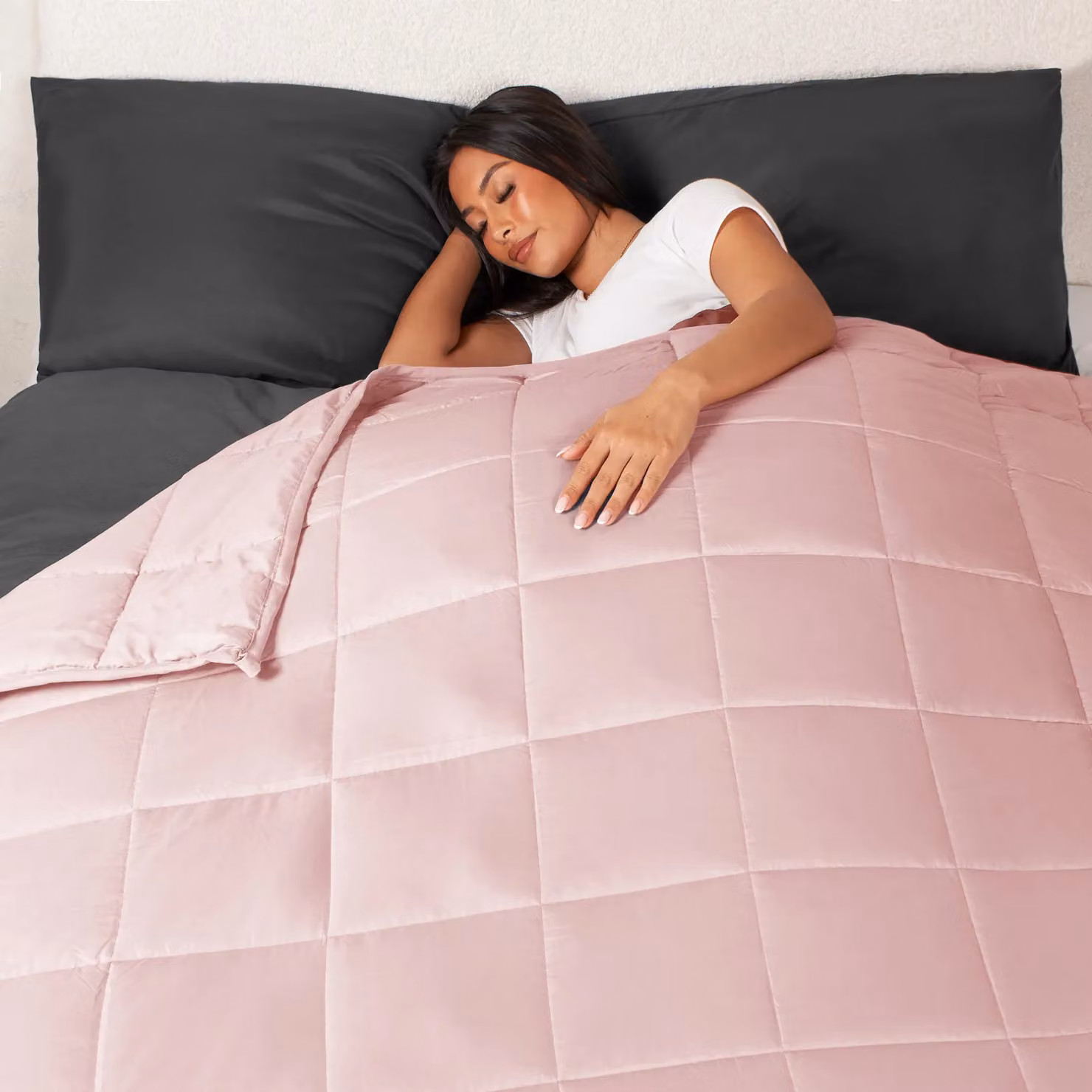 OHS Sensory Sleep Therapy Weighted Blanket in Pink, W: 150 cm, D: 150 cm, 4kg – 2