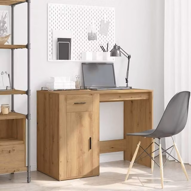 Berkfield Home Elegant Artisan Oak Writing Desk in Brown, W/D/H: 100 x 49 x 75 cm – 1