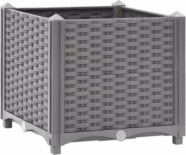 Berkfield Home Grey Polypropylene Raised Bed W/D/H: 40 x 40 x 38 cm