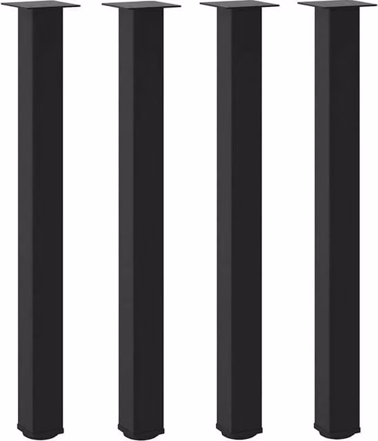 Berkfield Home Steel Coffee Table Legs, 4 Pieces, Black, Height: 100-102 cm – 1