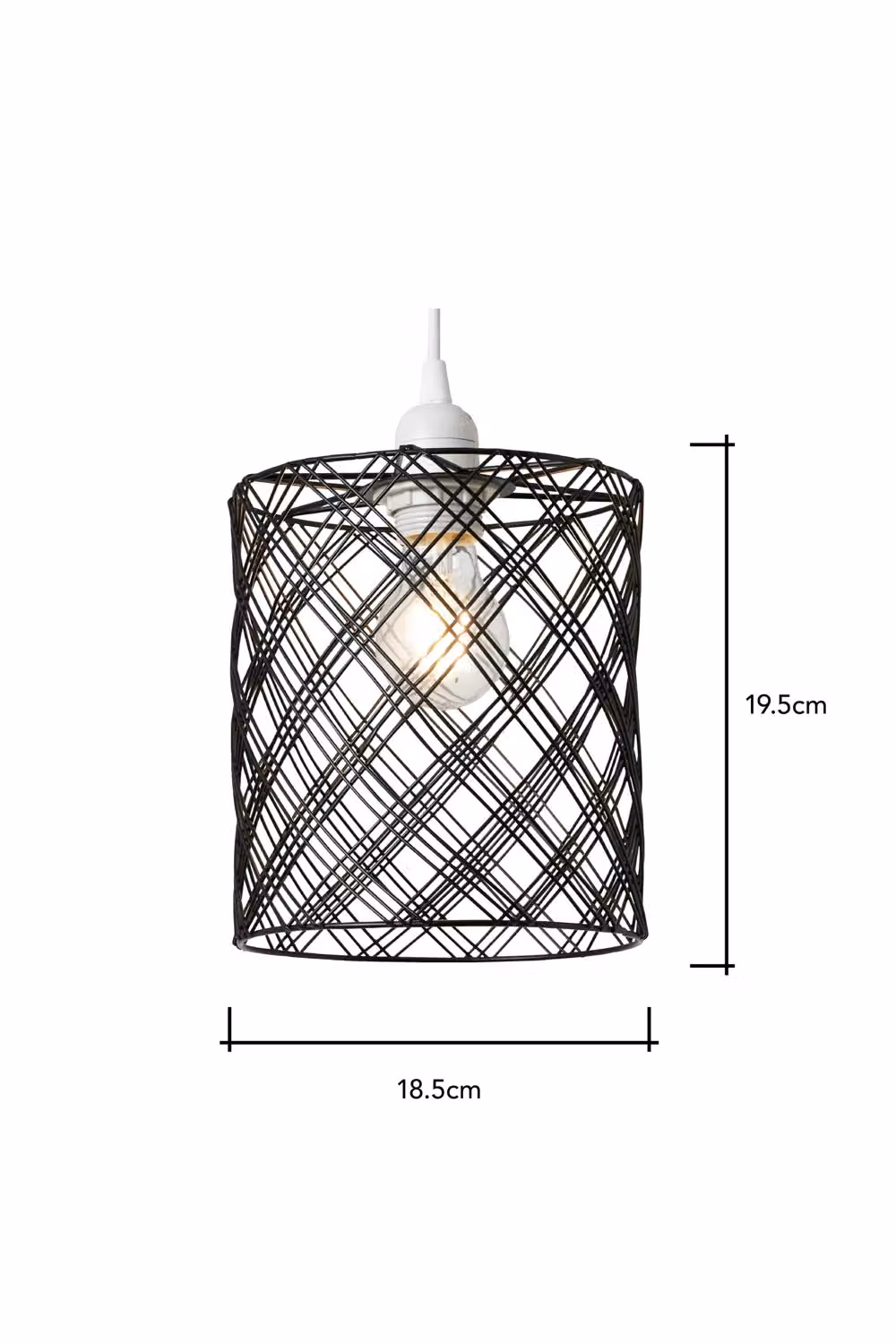 BHS Lighting Hans Wire Twist Easy Fit Cylinder Light Shade in Black – 2