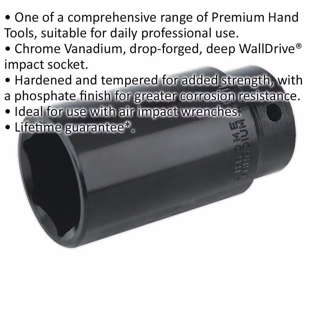 Loops 30mm Forged Deep Impact Socket 1/2 Inch Sq Drive Chrome Vanadium Wrench Socket in Black – 2