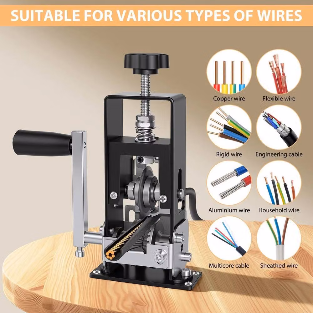 FLAVORA 2-in-1 Portable Powered Wire Stripping Machine in Black, W: 520 mm – 4