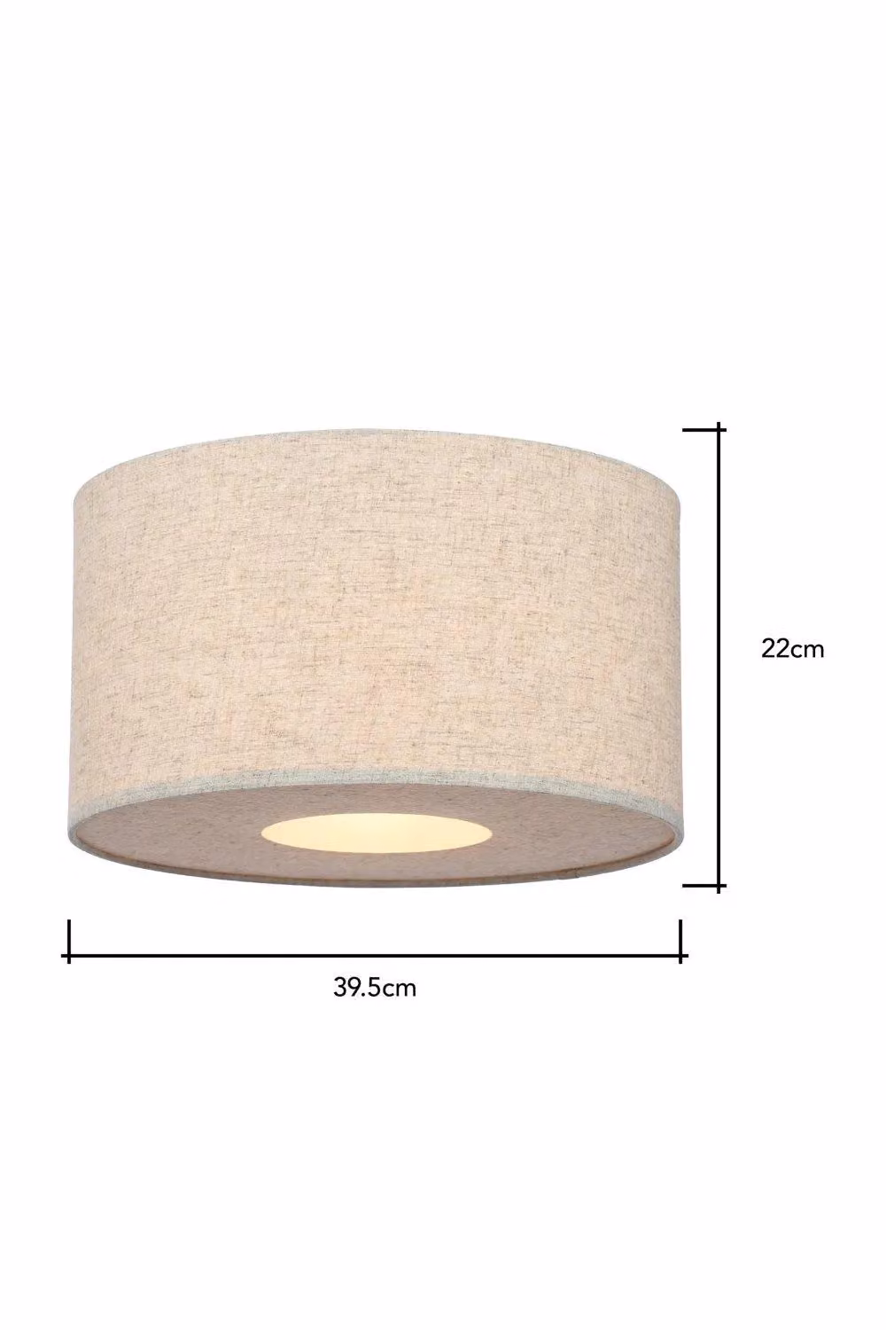 BHS Lighting Marle Easy Fit Cylinder Fabric Light Shade in Beige/Sand, W: 40 cm, H: 22 cm – 3