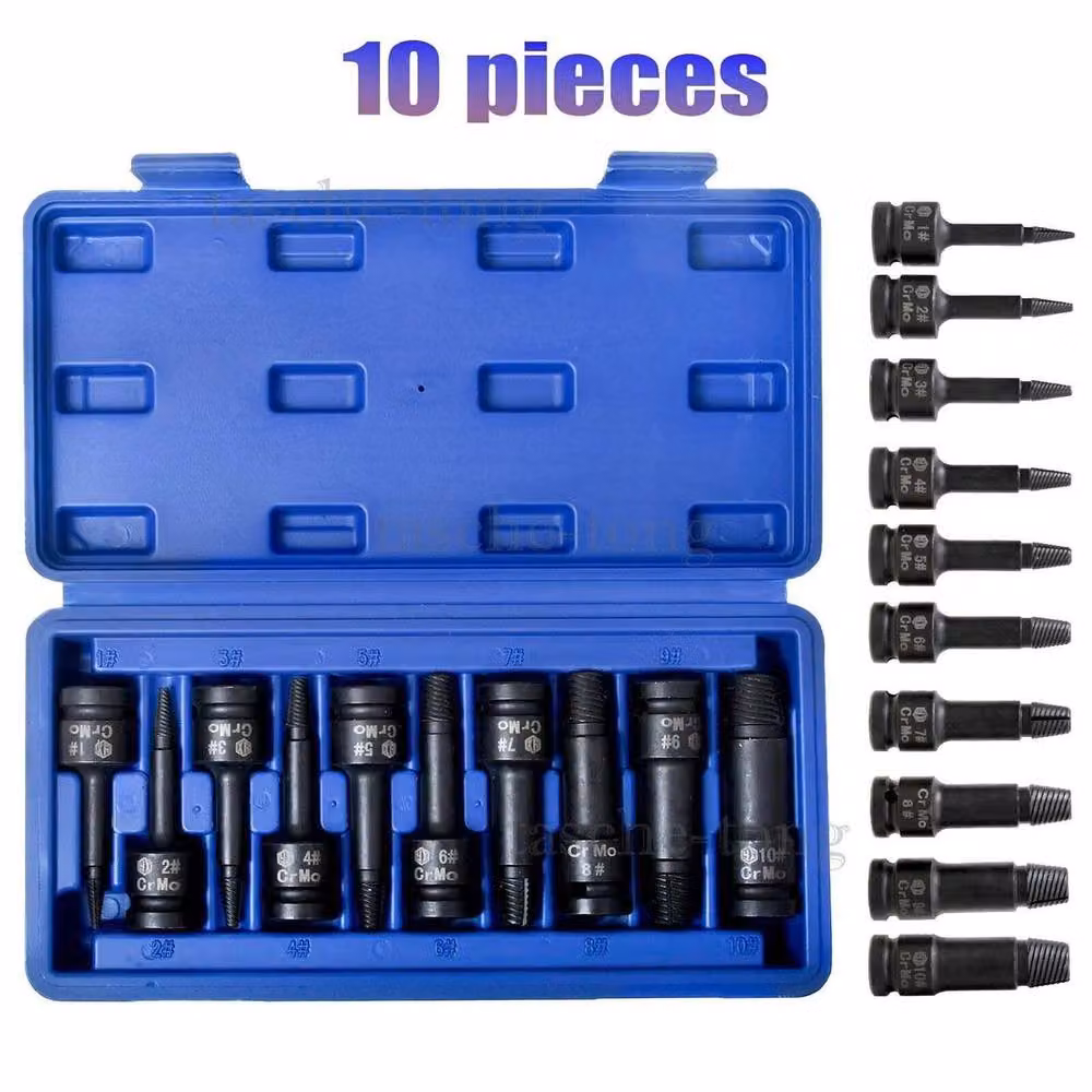 SPETLEK 10-Piece 1/2 inch Impact Screw Stud Spiral Extractor Set in Black Steel – 2