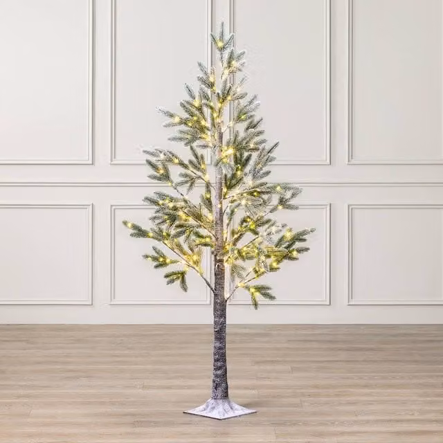 Christow 5ft Sparse Artificial Christmas Tree with 240 Warm White Micro LEDs in Green – 1
