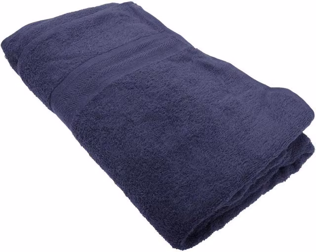 Jassz Plain Navy Blue Cotton Terry Beach Bath Sheet Towel, W: 100 cm, L: 180 cm, 350 GSM – 1