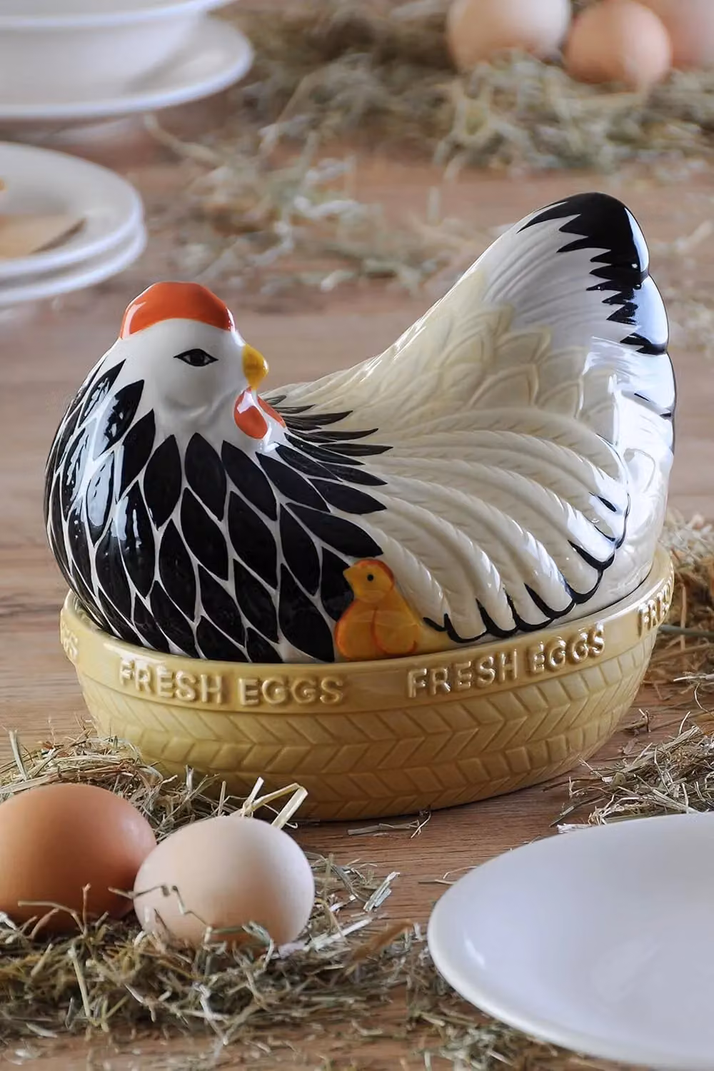 Mason Cash Mother Hen Nest Multicolour Ceramic Egg Storage Nestable Set – 2