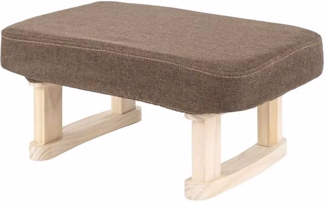 EONLION Wooden Footstool Ottoman in Brown, Width: 100 cm – 1