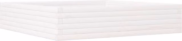 Berkfield Home White Garden Planter Tub in Solid Wood, W/D/H: 110 x 110 x 23 cm