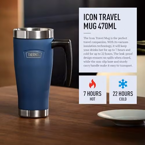 Thermos Icon Series Stainless Steel Travel Mug, Blue – 2