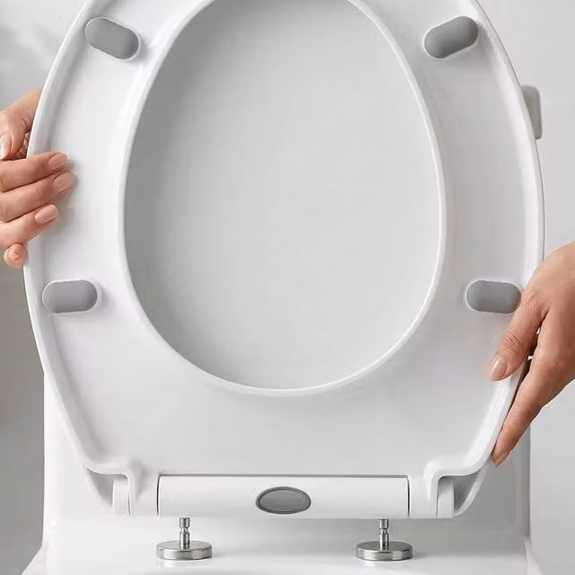 Nestlune Universal Oval Soft Close Toilet Seat in White with Quick Release and Easy Clean Features – 1