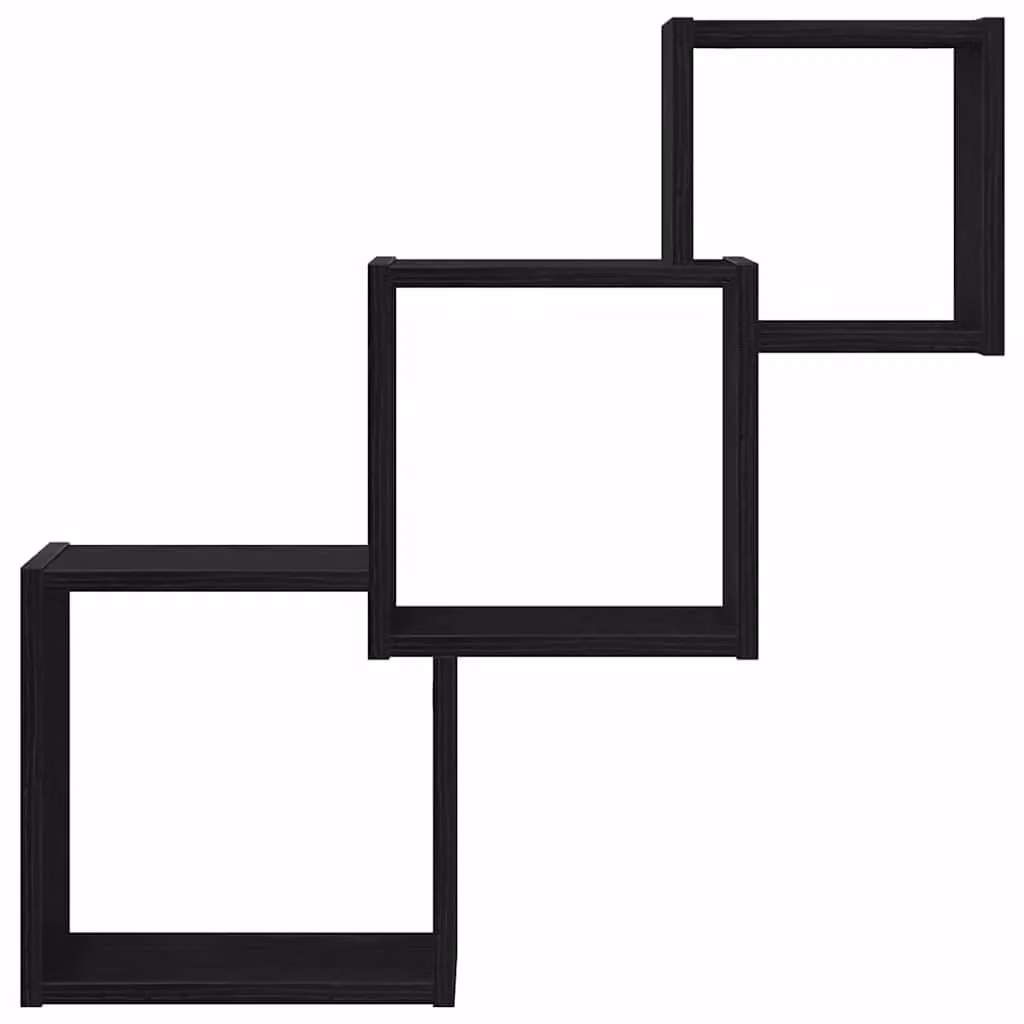 Berkfield Home Wall Cube Shelves in Black Oak, W/D/H: 68 x 15 x 68 cm – 3