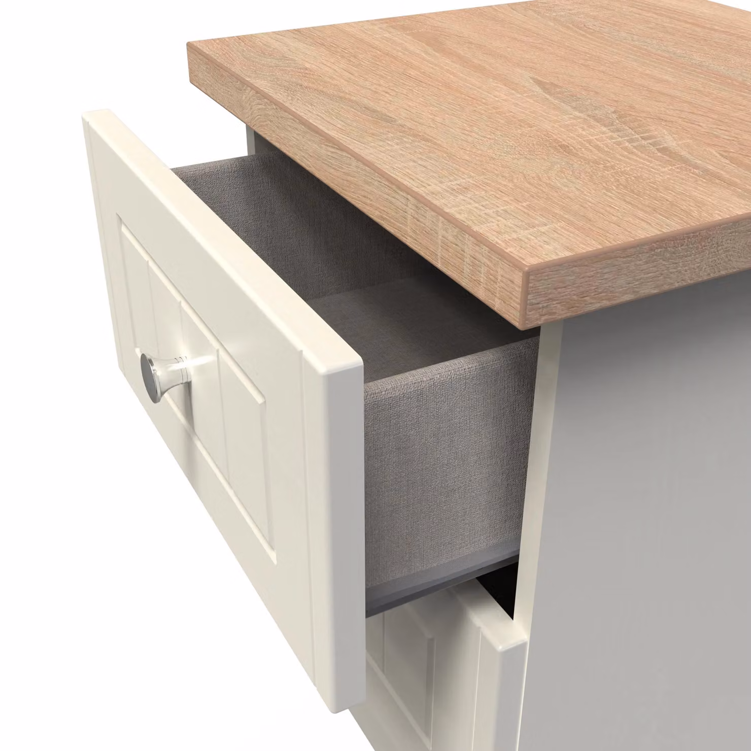 Ready Assembled 2 U Cambridge 2 Drawer Bedside Cabinet in Beige – 2