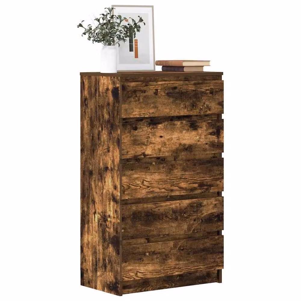 Berkfield Home Smoked Oak Drawer Cabinet in Brown, W/D/H: 60 x 36 x 103 cm – 2