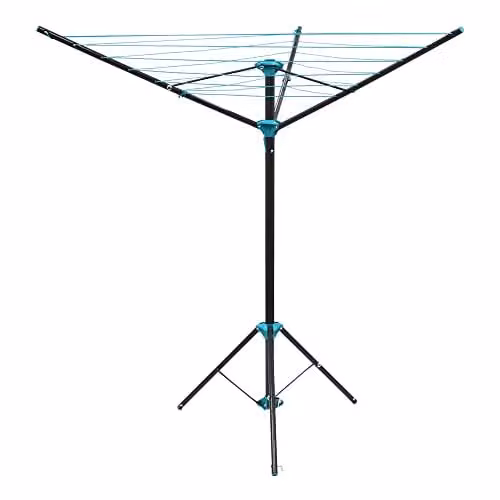 JVL 3 Arm Portable Free Standing Rotary Airer in Grey – 1