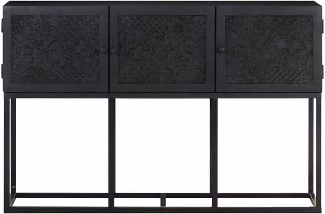 Berkfield Home Solid Mango Wood Sideboard in Black, W/D/H: 115 x 30 x 76 cm – 1