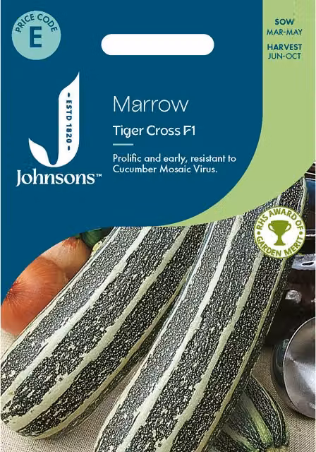 Johnsons Seeds Marrow Tiger Cros Vegetable Seeds