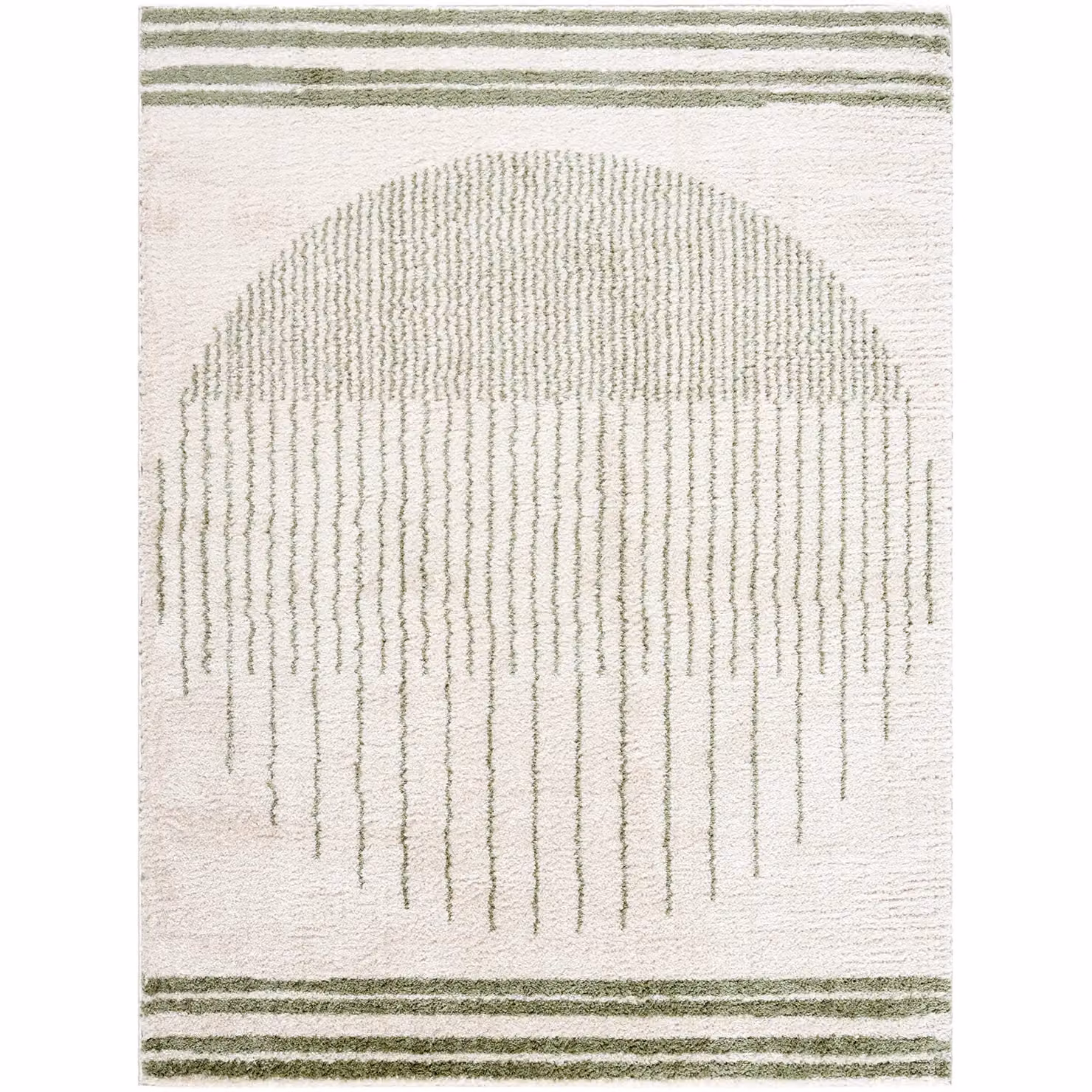 Livabliss Fossay Shag Washable High Pile Boho Rug in Beige, Brown, Green and Grey, W: 140 cm, L: 200 cm – 2