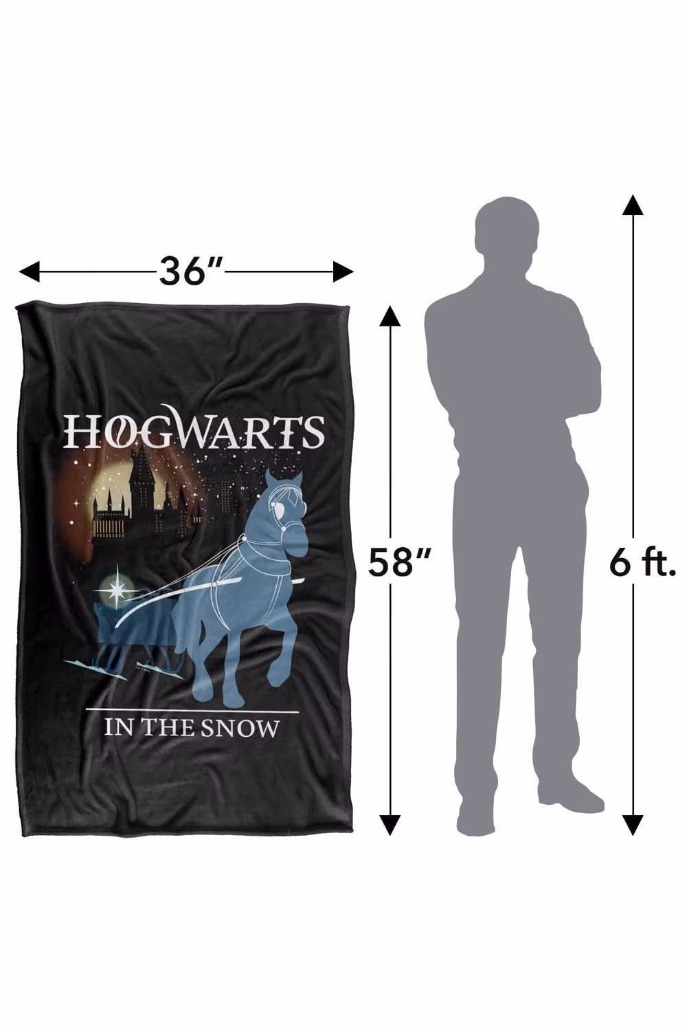 LOGOVISION Harry Potter Hogwarts Christmas in the Snow Super Soft Silky Touch Fleece Throw Blanket, Multicolour, W: 127 cm x L: 152.4 cm – 8