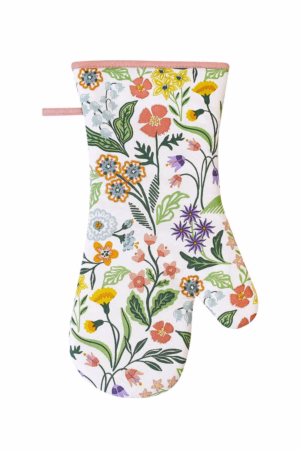 Ulster Weavers Petals and Prose Floral Print Cotton Gauntlet Oven Glove in Pink and Multicolour – 2