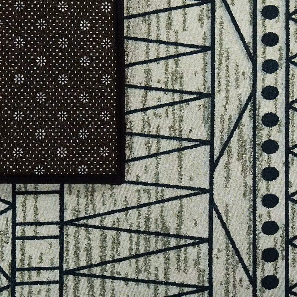 Wyld and Coco Geometric Woven Polyester Rug in Black and Grey, W: 160 cm, L: 230 cm – 4