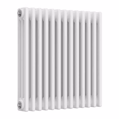 Reina Colona 3 Column Steel Wall Hung Radiator, White, H: 60 cm, W: 60 cm, D: 6 cm – 1