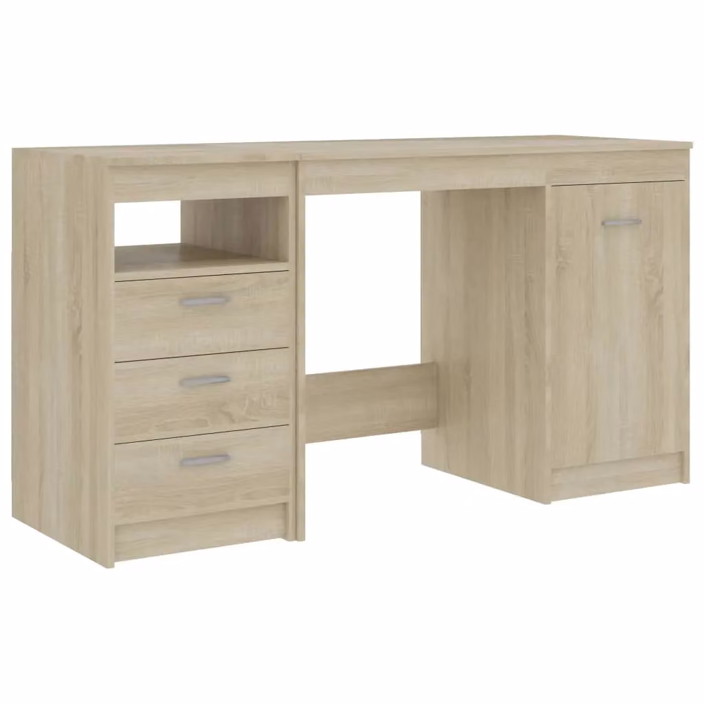 Berkfield Home Sonoma Oak Writing Desk in Brown, W: 140 cm, D: 50 cm, H: 76 cm – 2