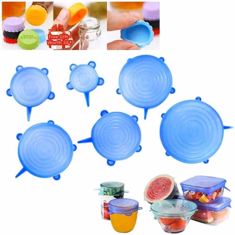 SPETLEK Blue Silicone Airtight Stretch Lids for Food, Bowls and Pots, 100g – 2