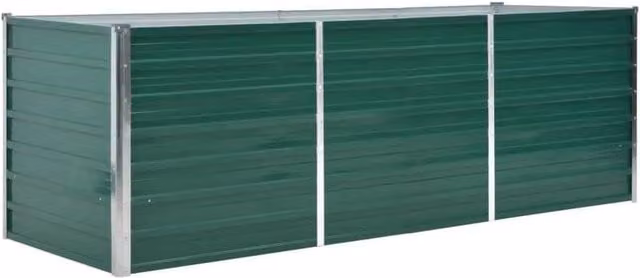 Berkfield Home Garden Raised Bed in Green Galvanised Steel W/D/H: 240 x 80 x 77 cm – 1