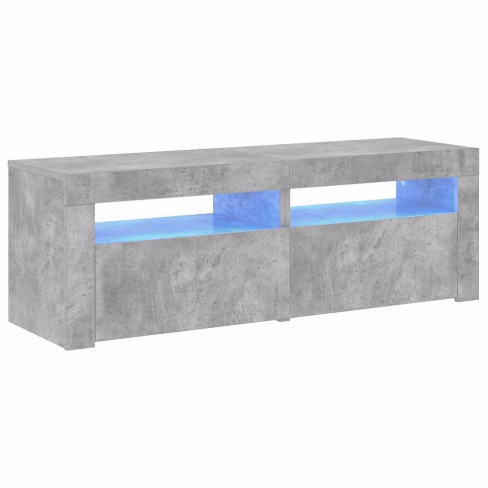 Berkfield Home Modern TV Cabinet with LED Lights in Concrete Grey, W/D/H: 120 x 35 x 40 cm – 2
