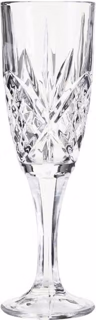 Orsina Beaufort Crystal Geometric Champagne Flute, 210ml, Transparent