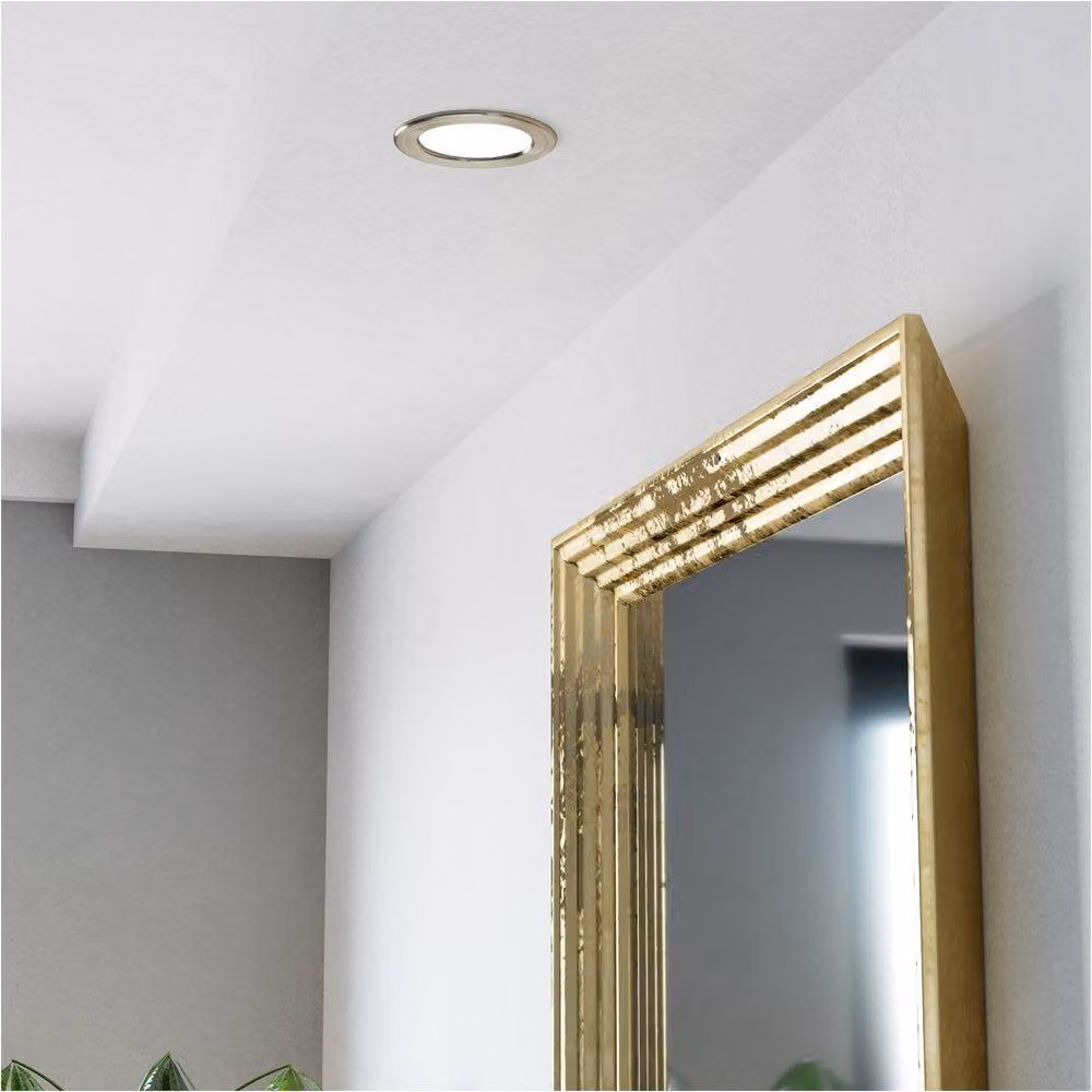 Loops Modern Round LED Ceiling Spotlight in Silver Metal with Glass – 2