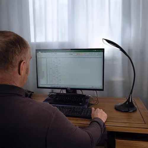 Lifemax White LED Desk Reading Light with Dimmable and Adjustable Cool White Illumination for Home Office and Bedroom Task Lighting – 3