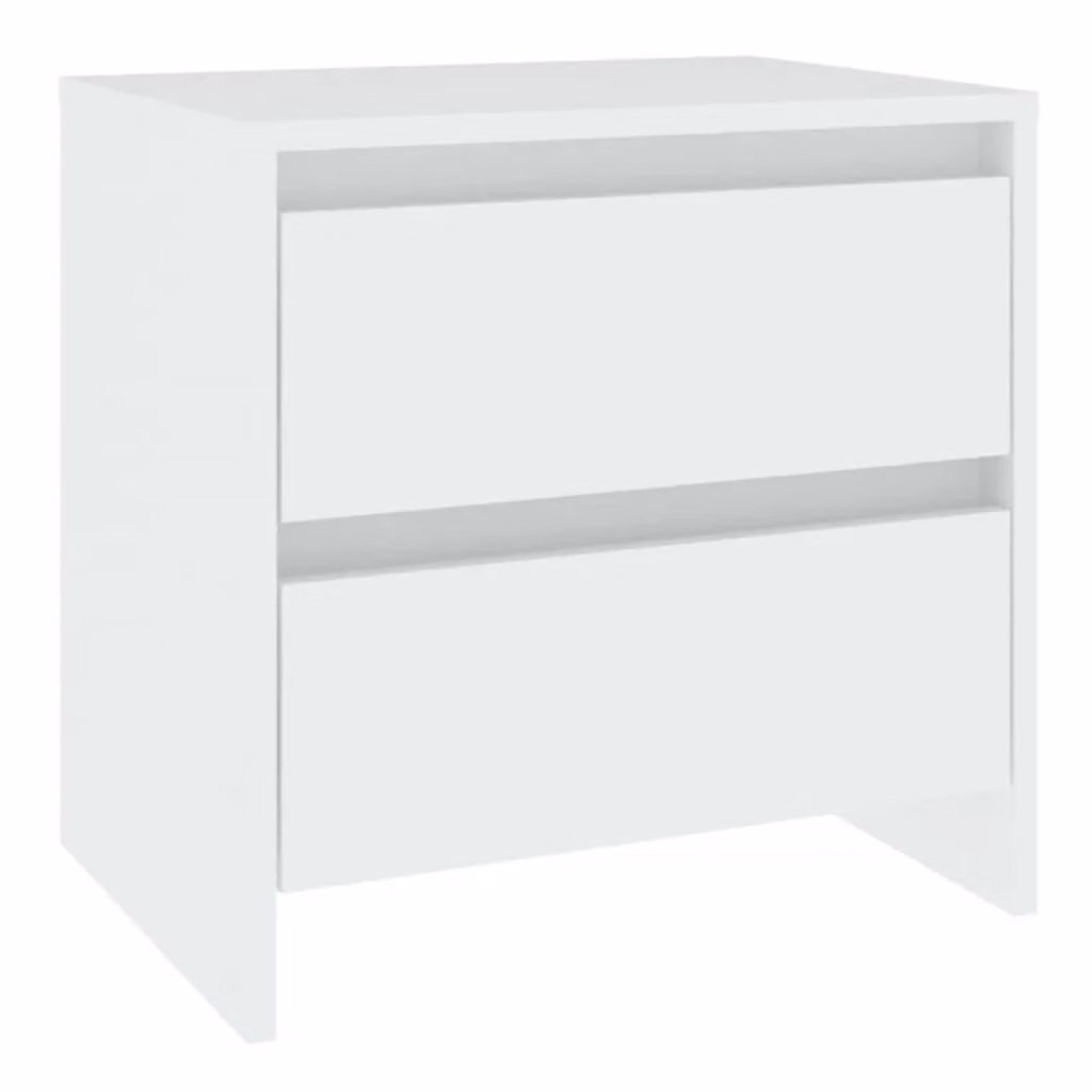 Berkfield Home White Bedside Cabinet in Engineered Wood W/D/H: 45 x 34.5 x 44.5 cm – 2