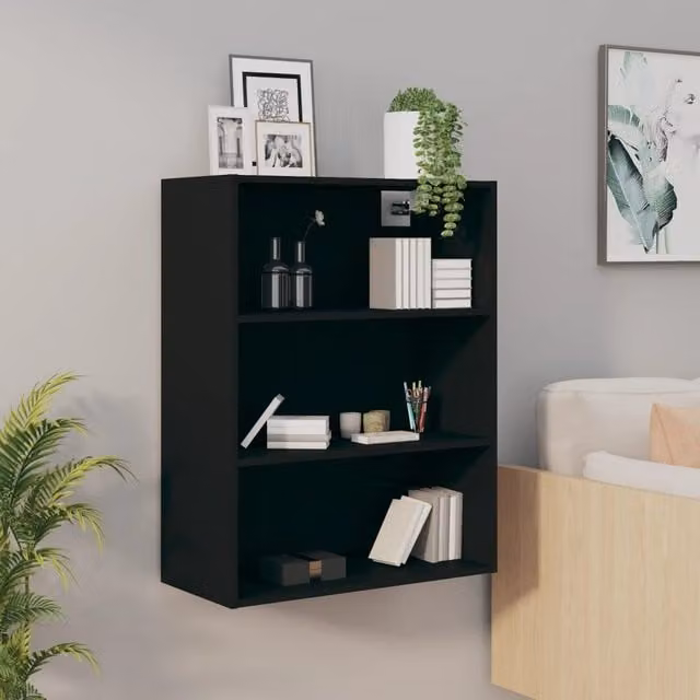 Berkfield Home Black Hanging Wall Cabinet W/D/H: 69.5 x 32.5 x 90 cm – 1