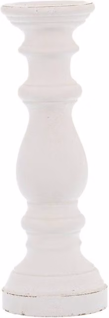 Hill Interiors White Ceramic Column Candle Holder