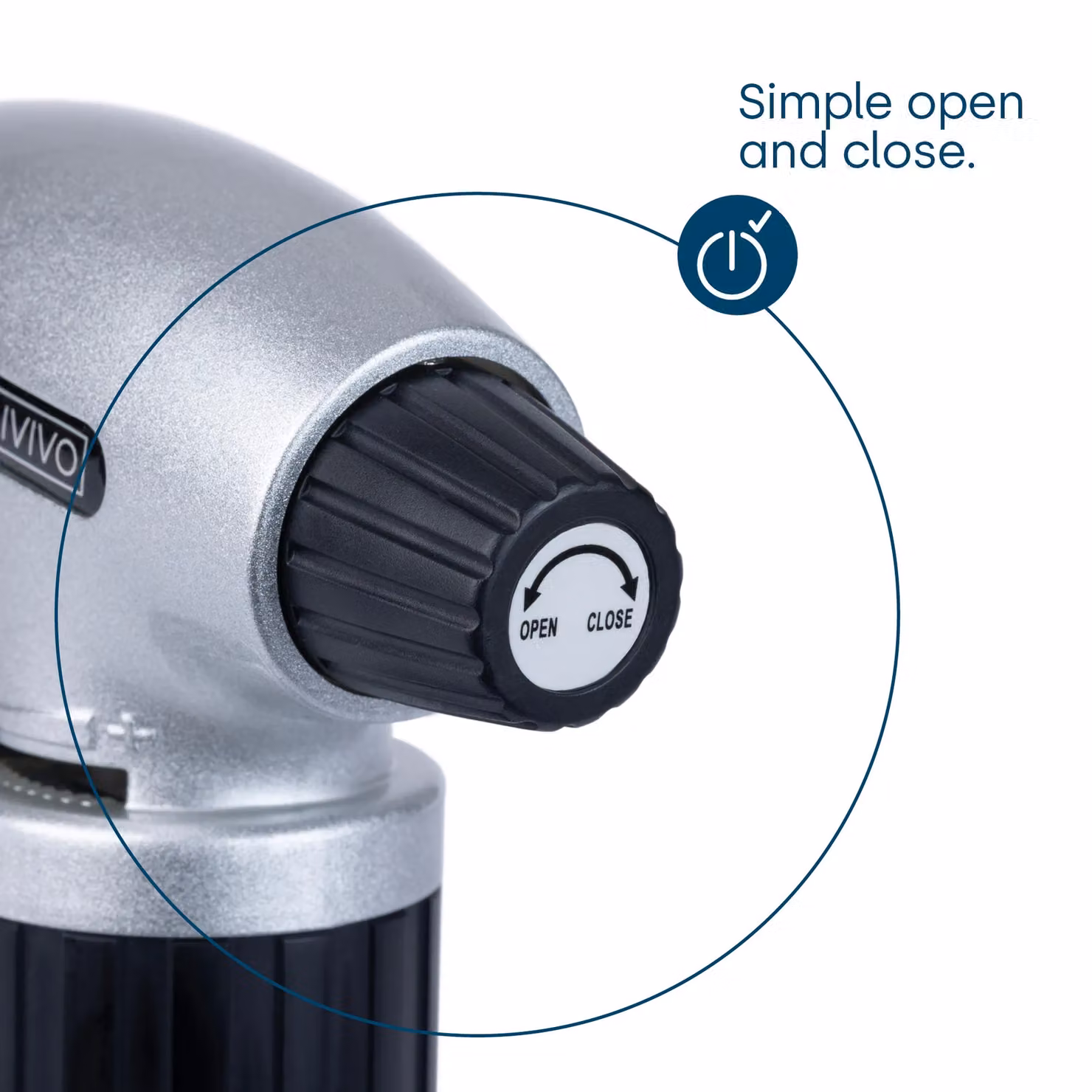 LIVIVO Cooking Blow Torch with Adjustable Flame Control in Metallic Silver – 4