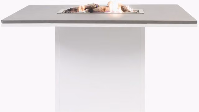 Pacific Lifestyle Cosiloft 120 Relaxed Dining Fire Pit Table in Grey and White