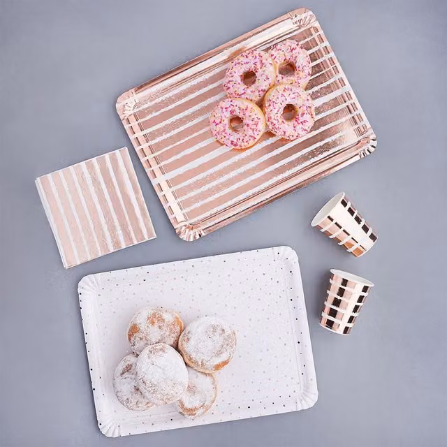 Club Green Rose Gold Paper Letter Trays, Pack of 4