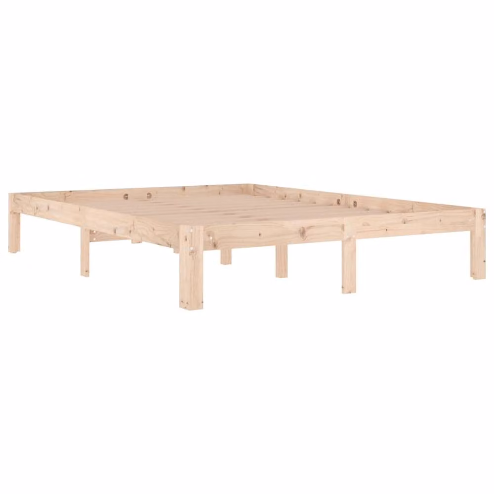 Berkfield Home Solid Wood Pine Bed Frame in Beige, W/D/H: 140 x 190 cm – 3