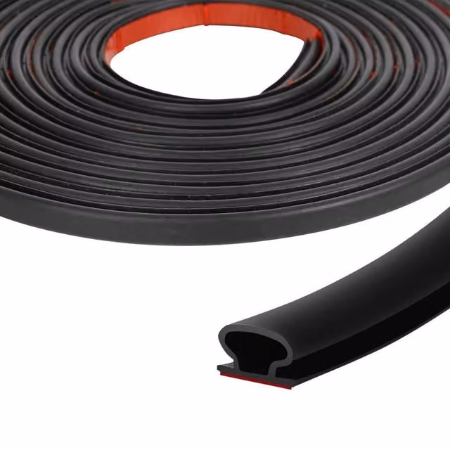 FLAVORA Black Self-Adhesive Silicone Door Weather Seal Strip, W: 52 cm, L: 600 cm