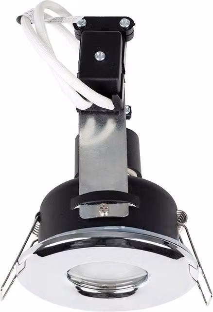 ValueLights 6 Pack Polished Chrome IP65 GU10 Recessed Ceiling Downlights for Bathroom, Silver