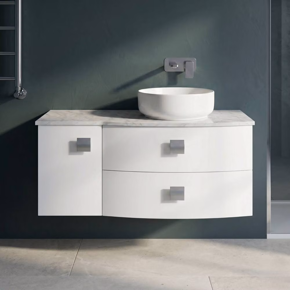 Balterley Gentleshaw Contemporary Wall Hung Vanity Unit, White, Width: 100 cm – 2