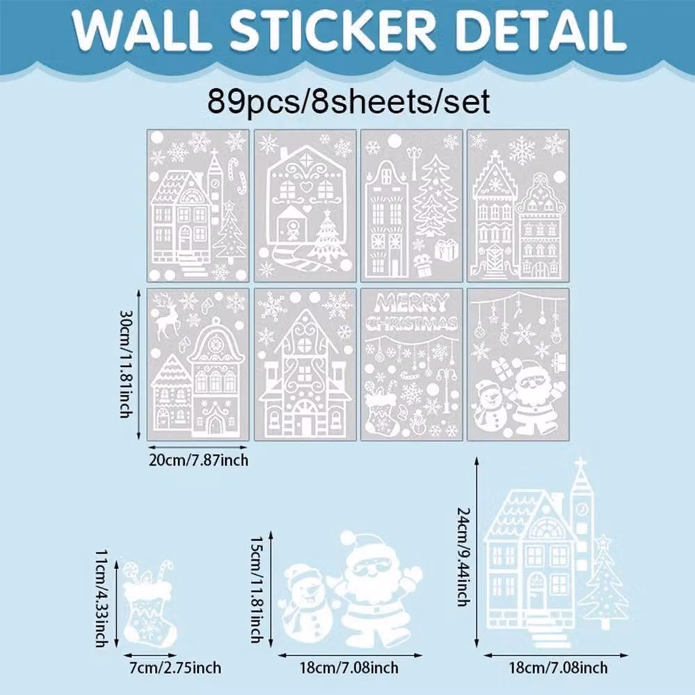Lovii Reusable Christmas Snowflake Window Stickers, White, 89 Pieces – 2
