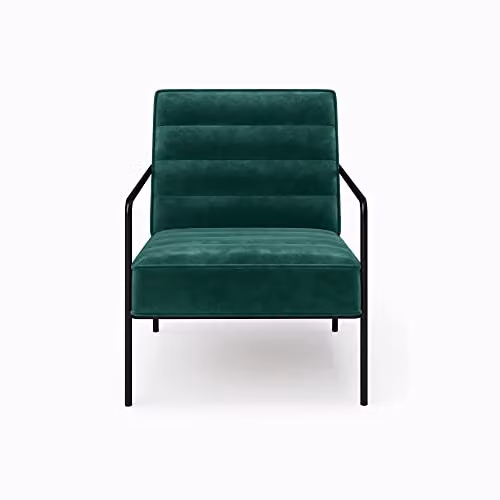 Alphason Modern Green Velvet Accent Chair with Armrests, D/W/H: 80 x 64 x 82 cm – 2