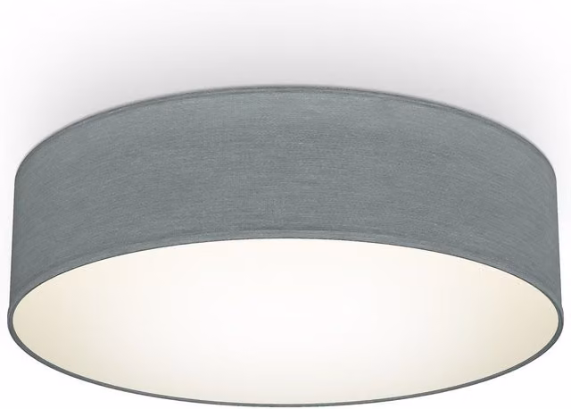 B.K. Licht Grey Modern Round Fabric Ceiling Light with 2 x E27 Sockets – 1