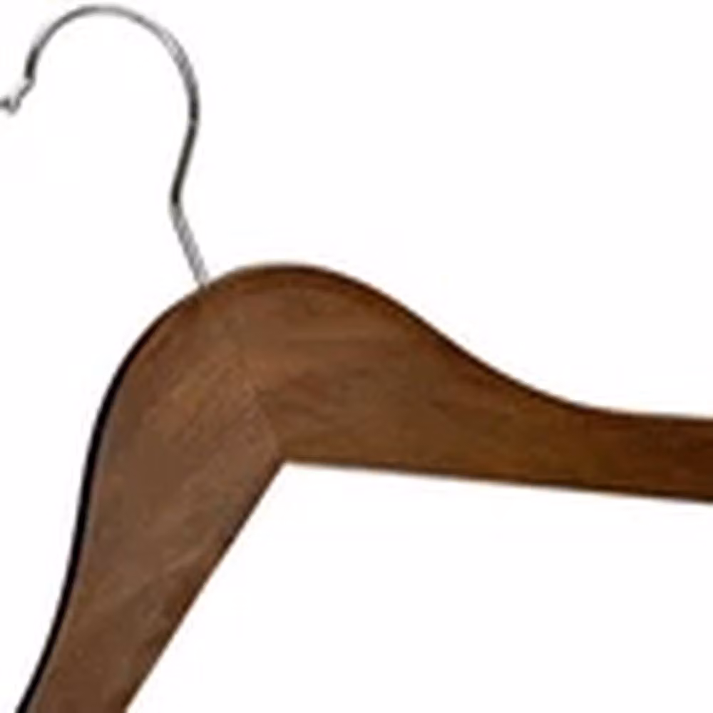 EONLION Natural Wood Suit Hangers with Swivel Hook and Trouser Bar, Brown – 3