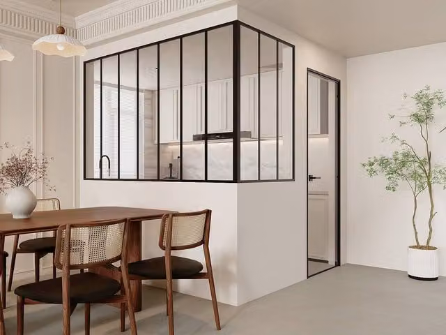Vente-unique Industrial Corner Workshop Window in Black Powder-Coated Aluminium with Double Glazing, W: 210 cm – 1